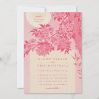 Mariage antique japonais rose cerisier en fleurs