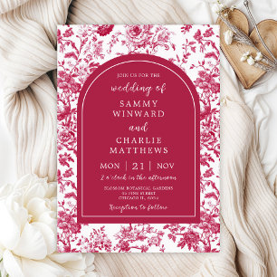 Invitation Mariage Antique Rose Chinoiserie