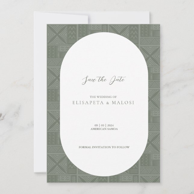 Invitation Mariage Apia Enregistrer la date (Devant)