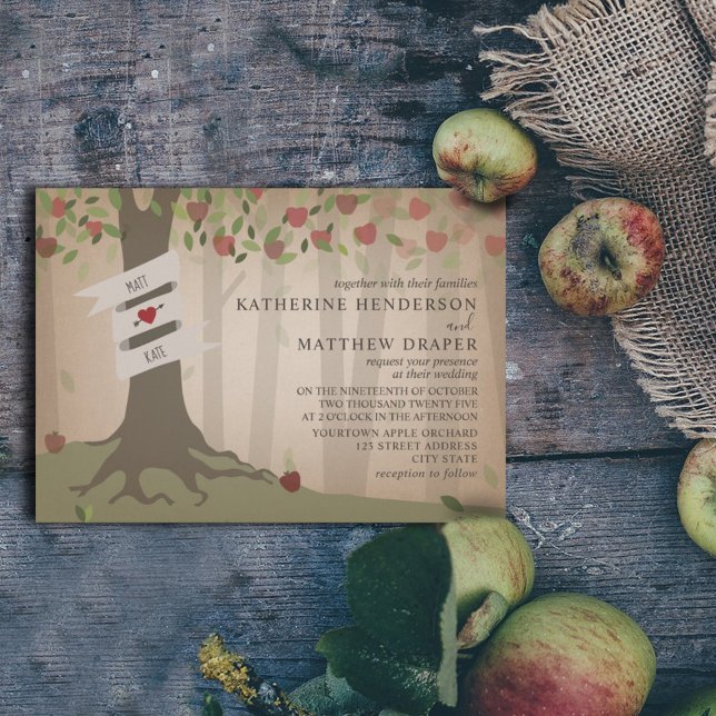 Invitation Mariage Apple Orchard inspiré par Cardstock (Créateur téléchargé)