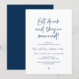 Invitation Mariage après Brunch, Mangez, buvez et marié Invit