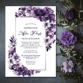 Invitation Mariage Après La Fête Rustique Violet Réception Fl