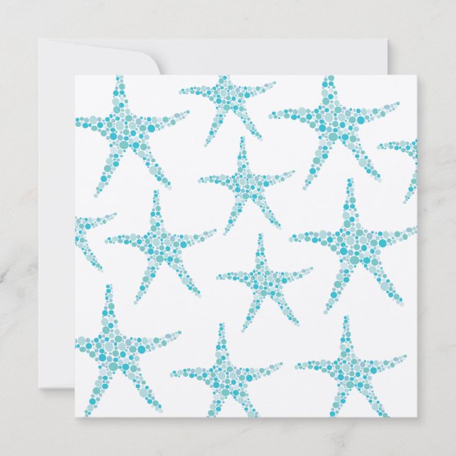 Invitation Mariage Aqua Turquoise Starfish Beach (Devant)