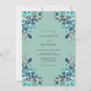 Invitation Mariage Aqua Wildflower