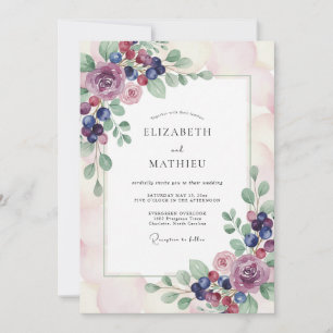 Invitation Mariage Aquarelle à la Baie Mauve