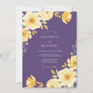 Invitation Mariage Aquarelle Beurre Améthyste