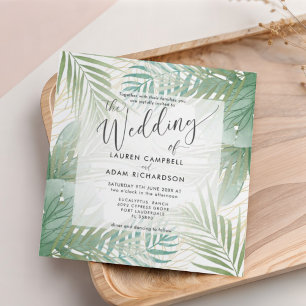 Invitation Mariage aquarelle botanique tropicale Monstera