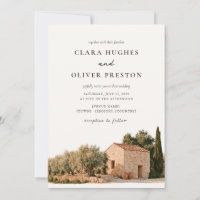 Mariage aquarelle cyprès dans un oliveraie toscan 