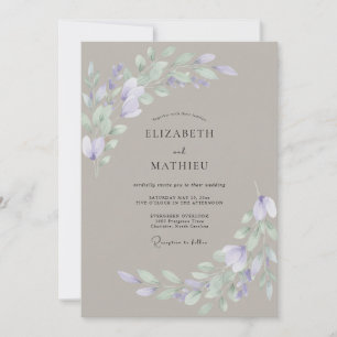 Invitation Mariage Aquarelle Douce Champignon