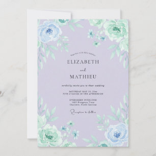 Invitation Mariage Aquarelle Éthérée au Lavandin