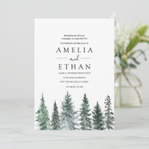 Mariage aquarelle hivernal en forêt