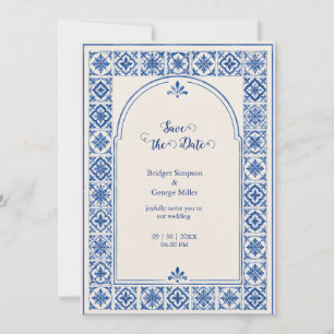 Invitation Mariage aquarelle Méditerranéen avec arche en carr