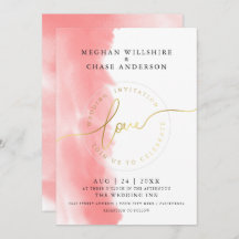 MARIAGE | Aquarelle Rose corail