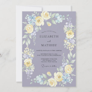 Invitation Mariage Aquarelle Sérène Lavande du Printemps