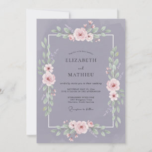 Invitation Mariage Aquarelle Tranquille au Lavande Subtile