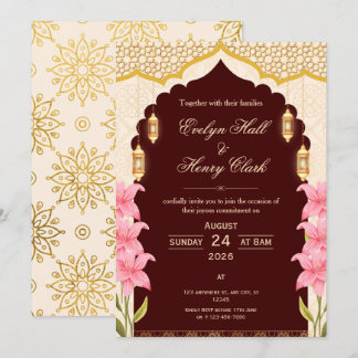 Invitation Mariage arabe élégant