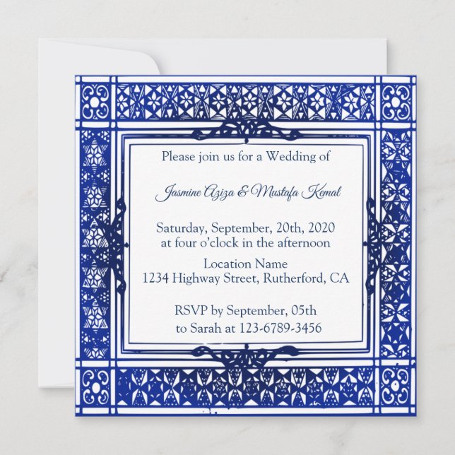 Invitation Mariage arabe islamique (Devant)