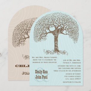 Invitation Mariage Arbre Amour Oiseau Bois Rustique Tourbillo