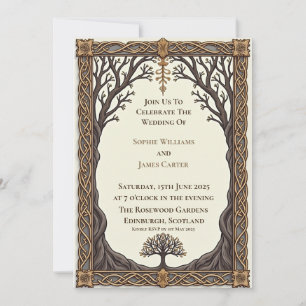Invitation Mariage Arbre de Vie Celtique Écossais