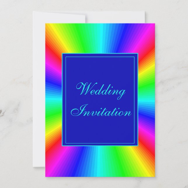 Invitation Mariage arc-en-ciel brillant (Devant)