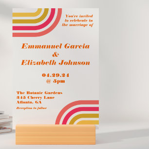 Invitation Mariage arc-en-ciel gras et rétroactif