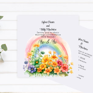 Invitation Mariage arc-en-ciel lesbien