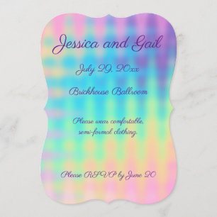 Invitation Mariage arc-en-ciel Pastel