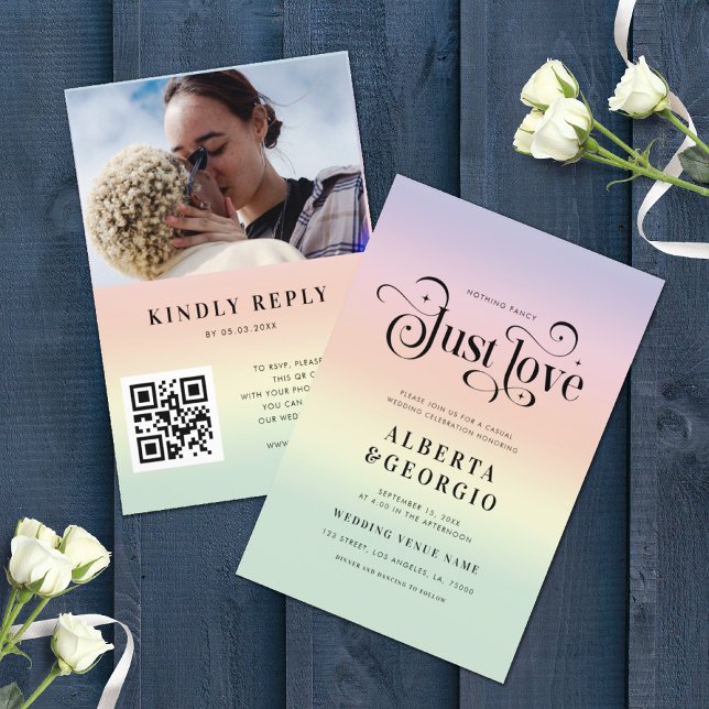 Invitation Mariage arc-en-ciel rétro LGBTQ Fierté gay Tout en (Créateur téléchargé)