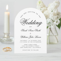 Mariage Arc noir et blanc Simple Élégant Script
