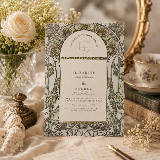 Invitation Mariage Arche de Jardin Vintage (Créateur téléchargé)
