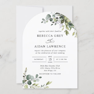 Invitation Mariage Arché Eucalyptus rustique
