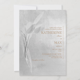 Invitation Mariage Argent Métallisé & Or Sans Parents
