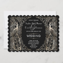Mariage Art Déco Argent Charmant Peacocs