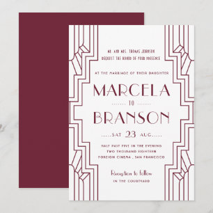 Invitation Mariage Art déco Bourgogne