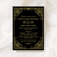 Mariage Art déco noir et or vintage