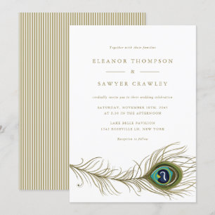 Invitation Mariage Art déco Peacock vintage