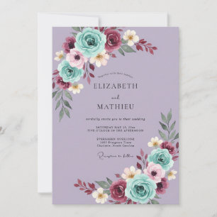 Invitation Mariage Art Floral à la Lavande