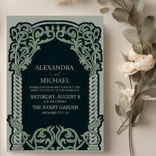 Invitation Mariage Art nouveau antique