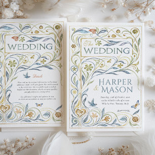 Invitation Mariage Art nouveau de la faune et de la flore