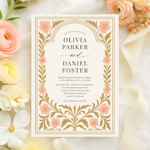 Invitation Mariage Art Nouveau Floral Victorien