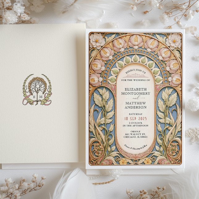 Invitation Mariage Art Nouveau Printemps (Créateur téléchargé)