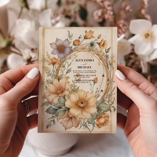 Invitation Mariage Art Nouveau Vintage Flora