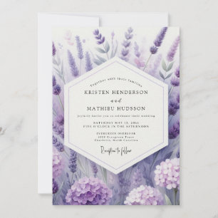 Invitation Mariage artistique dans une prairie de lavande