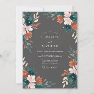 Invitation Mariage Artistique d'Automne au Charbon