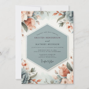 Invitation Mariage artistique pêche ardoise