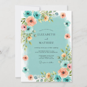 Invitation Mariage Atmosphérique Côtiers Turquoise