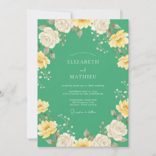Invitation Mariage au Bouton d'Or et à l'Eucalyptus de couleu