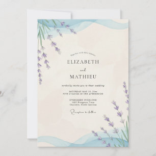 Invitation Mariage au Brin de Lavande et Bleuet Eucalyptus