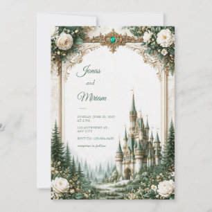 Invitation Mariage au Château Emerald Rose