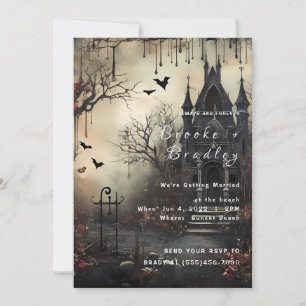 Invitation Mariage au Château Hanté Gothique